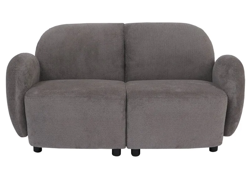 Canapé 2 places lounge avec accoudoirs design moderne formes arrondies 2 places en tissu chenille gris clair 04_0009021