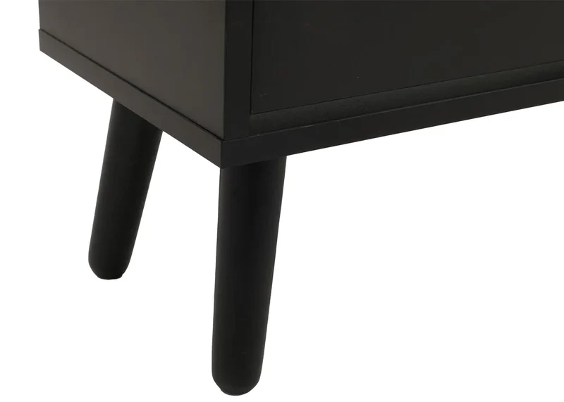 Meuble à chaussures armoire à chaussures avec 3 compartiments basculants et 2 étagères 127 x 120 x 24 cm bois mélaminé noir avec rotin Kubu naturel 04_0009450