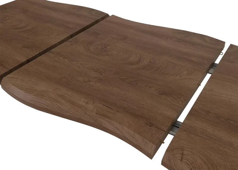 Table à manger extensible moderne 160 x 90 x 77 cm pour jusqu'à 8 personnes en MDF chêne clair 04_0009260