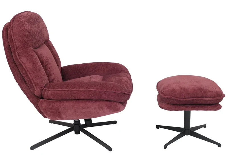 Fauteuil relax TV avec repose-pieds pivotant avec suspension confort exceptionnel structure métal et revêtement chenille couleur baie 04_0009038