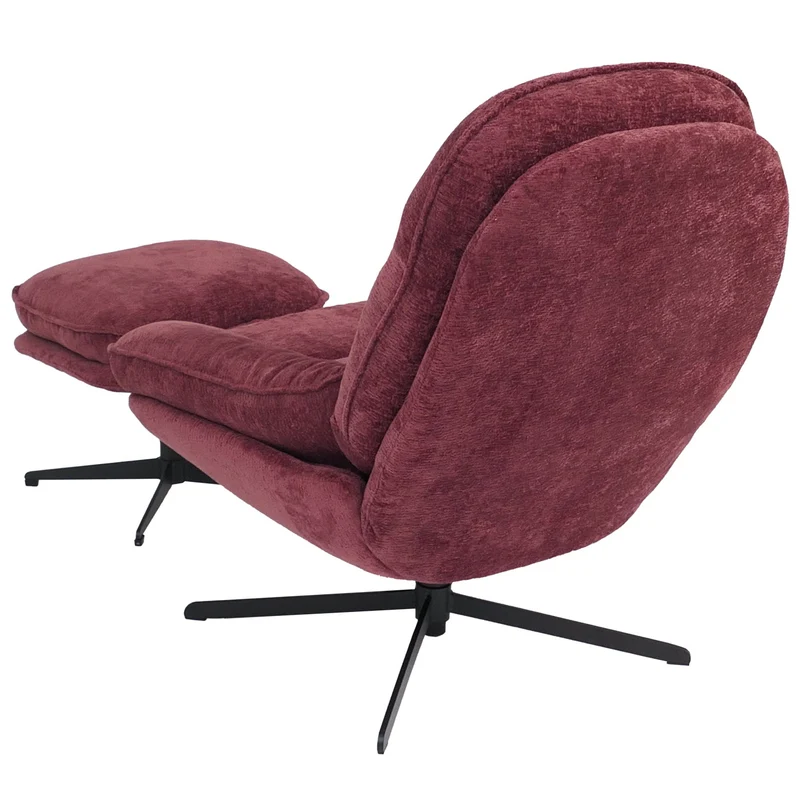 Fauteuil relax TV avec repose-pieds pivotant avec suspension confort exceptionnel structure métal et revêtement chenille couleur baie 04_0009038