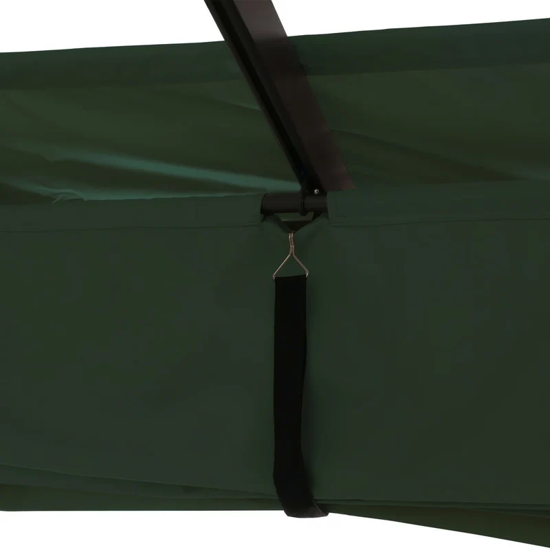 Pergola aluminium pavillon de jardin terrasse 3x3 m avec toit coulissant réglable structure 8 cm tissu polyester UV50+ vert 04_0009719