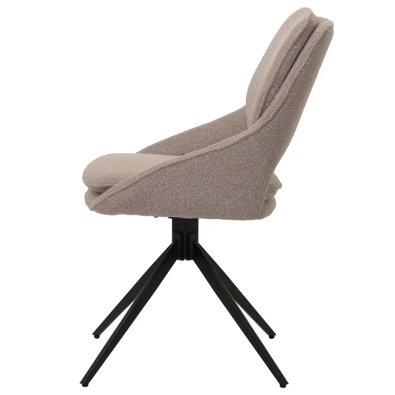 Lot de 2 chaises de salle à manger modernes 87 x 55 x 55 cm avec assise confortable design épuré en tissu beige 04_0009916