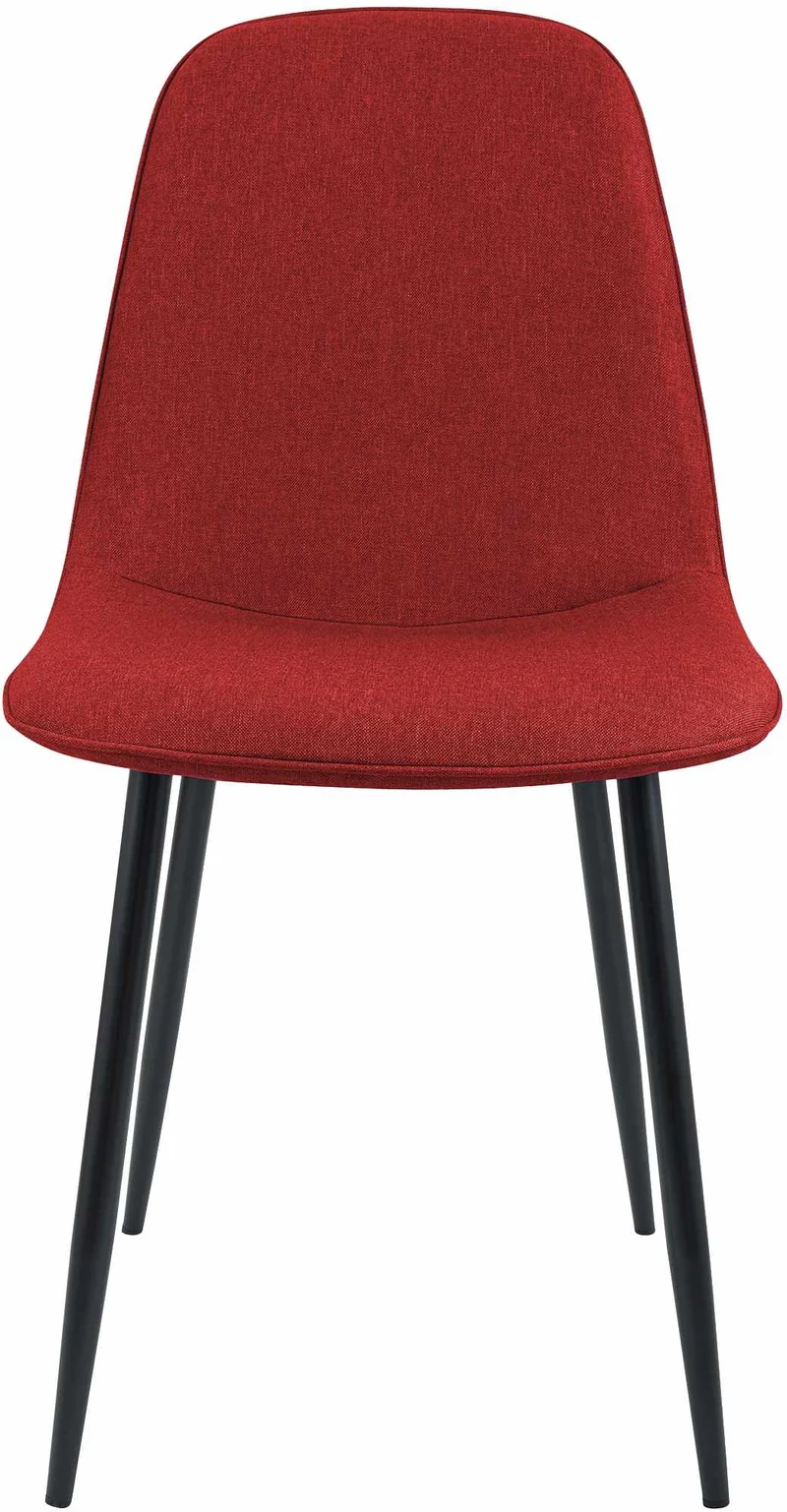Chaise de salle à manger cuisine x1 design moderne en tissu rouge cadre en métal noir 10_0007165