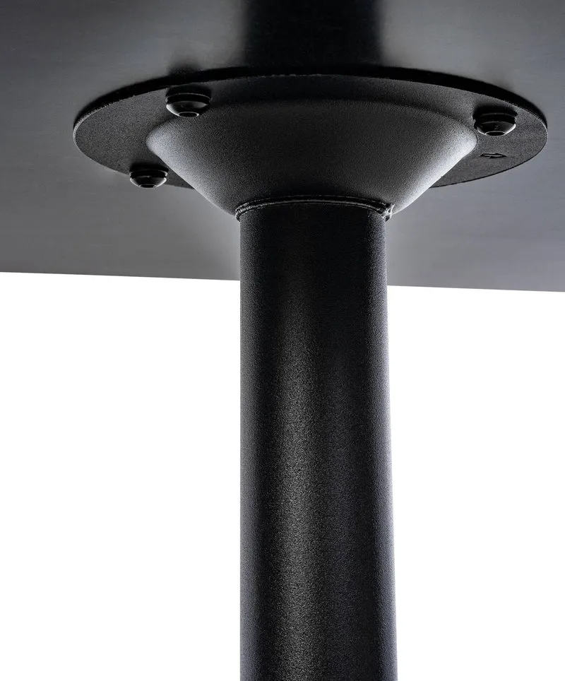 Table haute de bar plateau carré 60 x 60 cm en bois noir cadre en aluminium 10_0005818