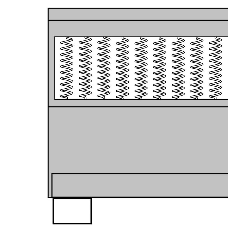 Sommier à lattes sur pieds cadre de lit avec matelas et surmatelas 180x200 cm tissu gris foncé TDL0208052
