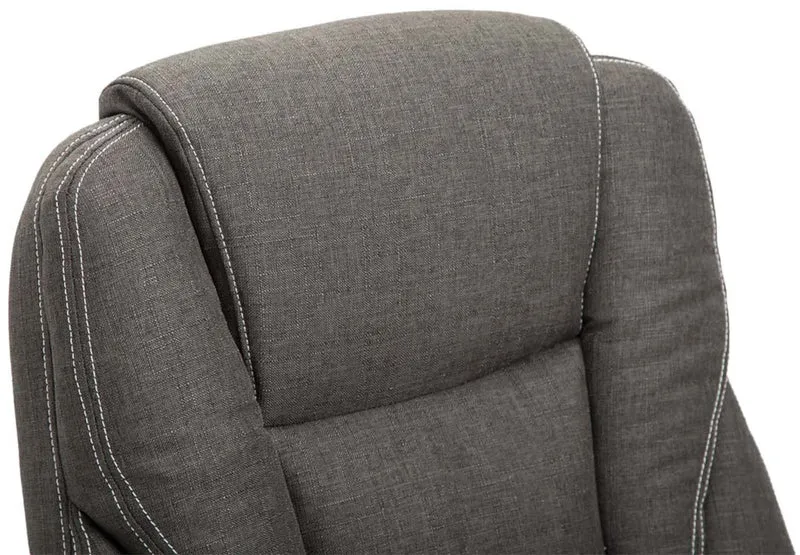 Fauteuil de bureau ergonomique avec repose-pieds extensible accoudoirs en tissu gris foncé et métal 10_0007066