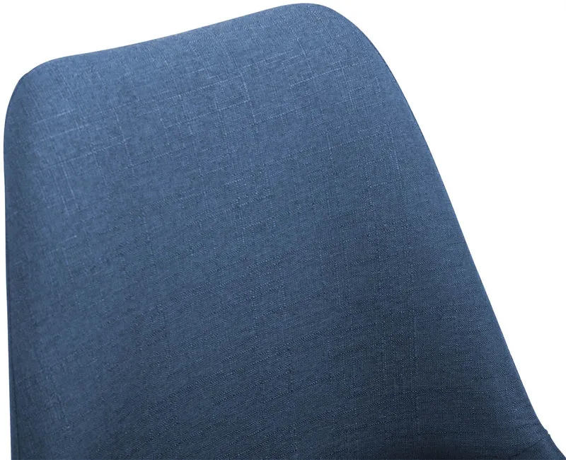 Chaise de salle à manger x1 pivotante hauteur réglable en tissu bleu et pied trompette en métal noir 10_0003767