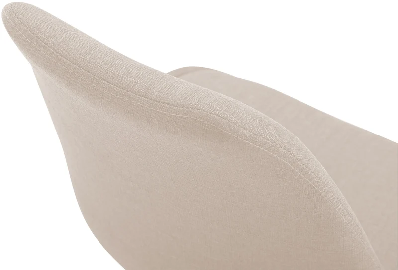 Chaise de salle à manger x1 pivotante hauteur réglable en tissu crème et pied trompette en métal noir 10_0003769