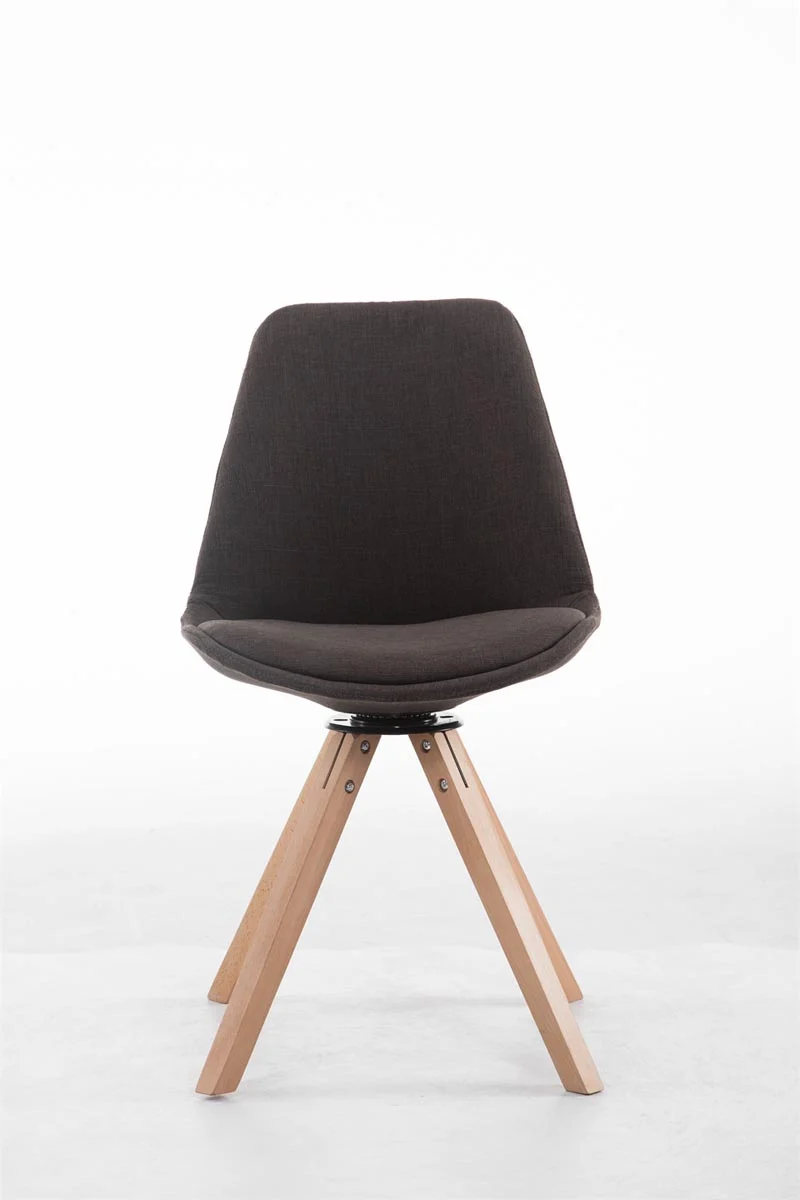 Chaise de salle à manger x1 chaise visiteur assise pivotant à 360° en tissu gris foncé piètement en bois carré clair 10_0003475