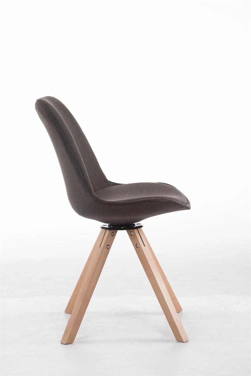 Chaise de salle à manger x1 chaise visiteur assise pivotant à 360° en tissu gris foncé piètement en bois carré clair 10_0003475