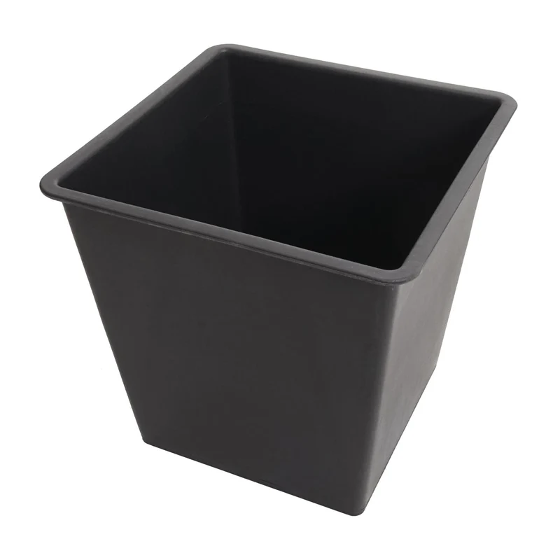 Lot de 2 jardinières cache-pot pot de fleur bac à fleurs rond carré extérieur bois d'acacia marron 04_0007414