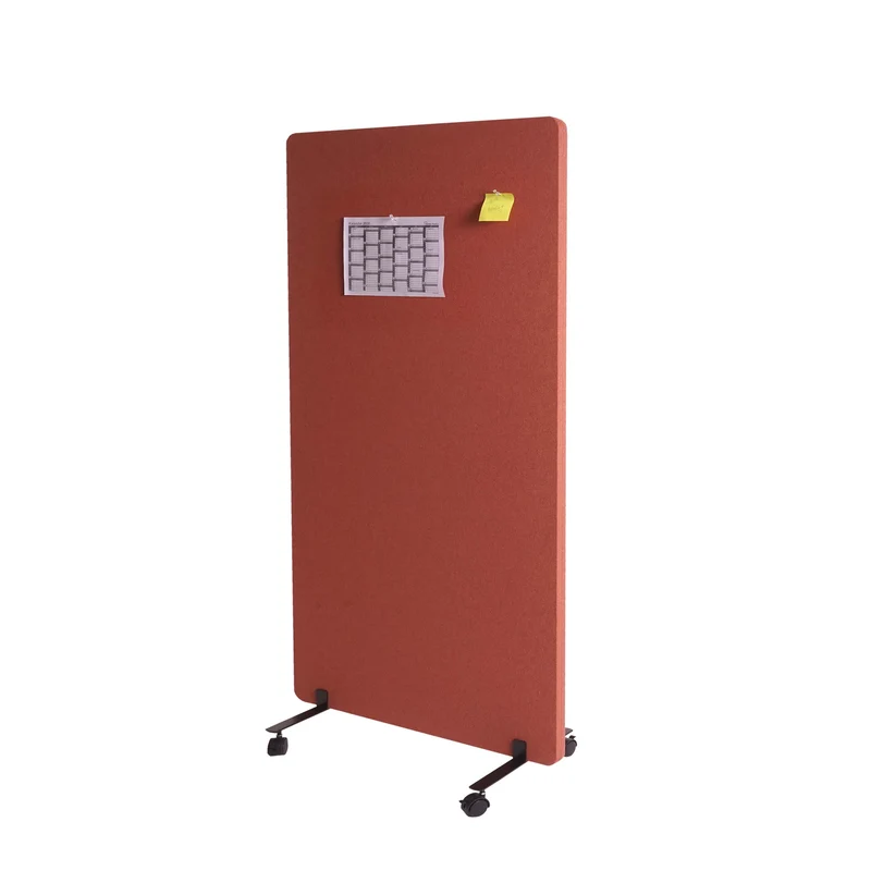 Cloison acoustique paravent de bureau séparateur de pièce panneau d'affichage à double paroi 147x80 cm en tissu marron 04_0006420