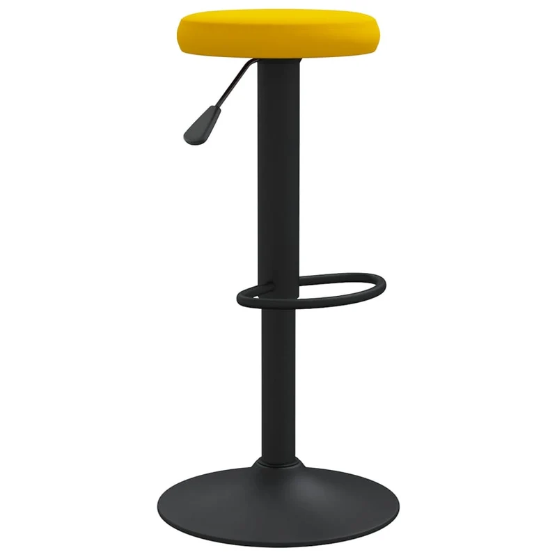 Lot de 2 tabourets de bar chaises hautes en velours jaune moutarde cadre en acier DEC029755