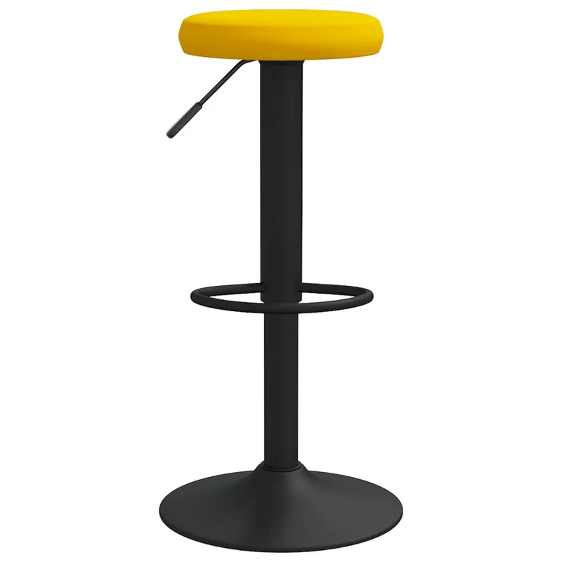 Lot de 2 tabourets de bar chaises hautes en velours jaune moutarde cadre en acier DEC029755