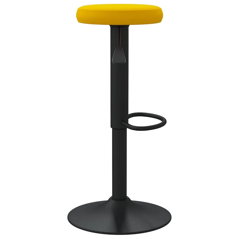 Lot de 2 tabourets de bar chaises hautes en velours jaune moutarde cadre en acier DEC029755