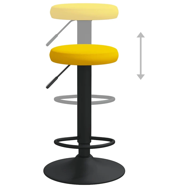Lot de 2 tabourets de bar chaises hautes en velours jaune moutarde cadre en acier DEC029755