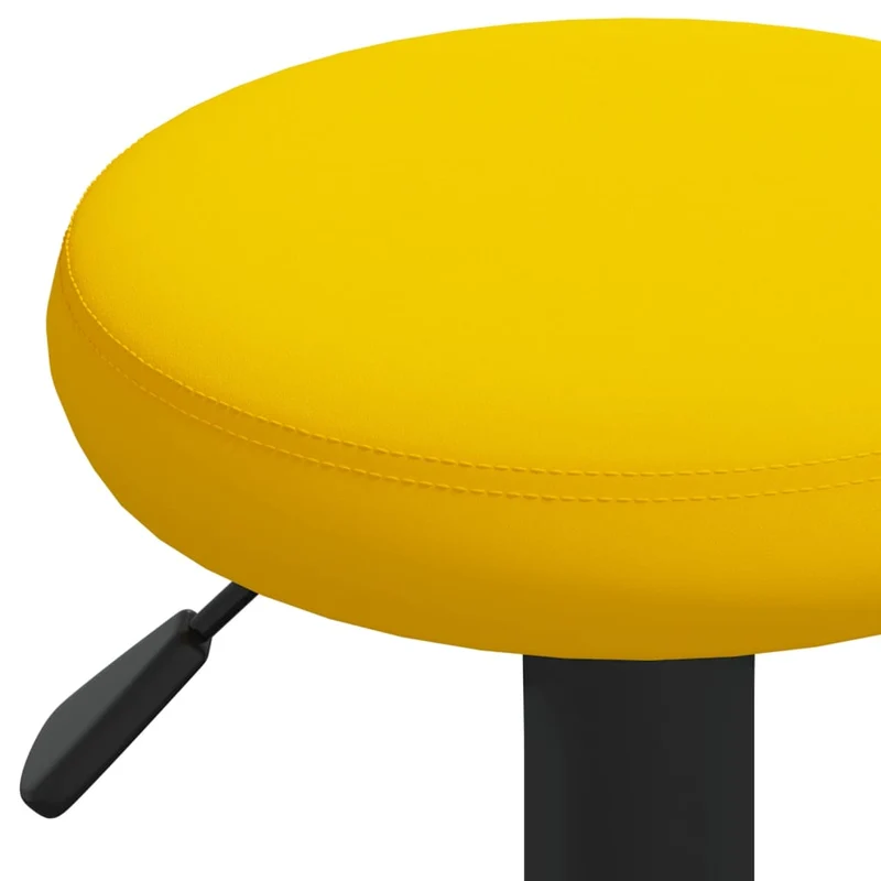Lot de 2 tabourets de bar chaises hautes en velours jaune moutarde cadre en acier DEC029755