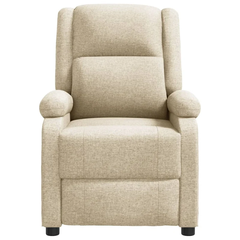Fauteuil de relaxation avec fonction massage inclinaison manuelle 6 points de massage en tissu crème DEC029187