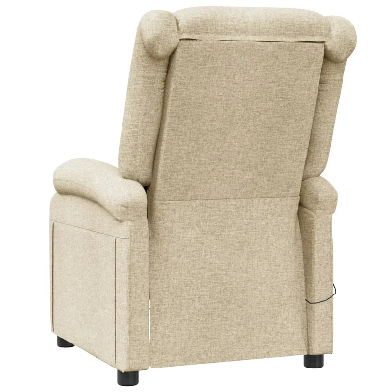 Fauteuil de relaxation avec fonction massage inclinaison manuelle 6 points de massage en tissu crème DEC029187