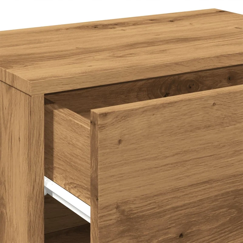 Lot de 2 tables de chevet murales avec tiroir et étagère 46 x 29,5 x 30 cm en bois d'ingénierie DEC036038