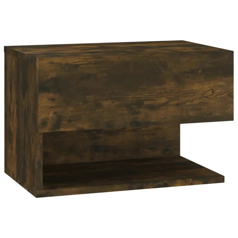 Lot de 2 tables de chevet murales avec tiroir et étagère 46 x 29,5 x 30 cm bois d'ingénierie marorn DEC036042