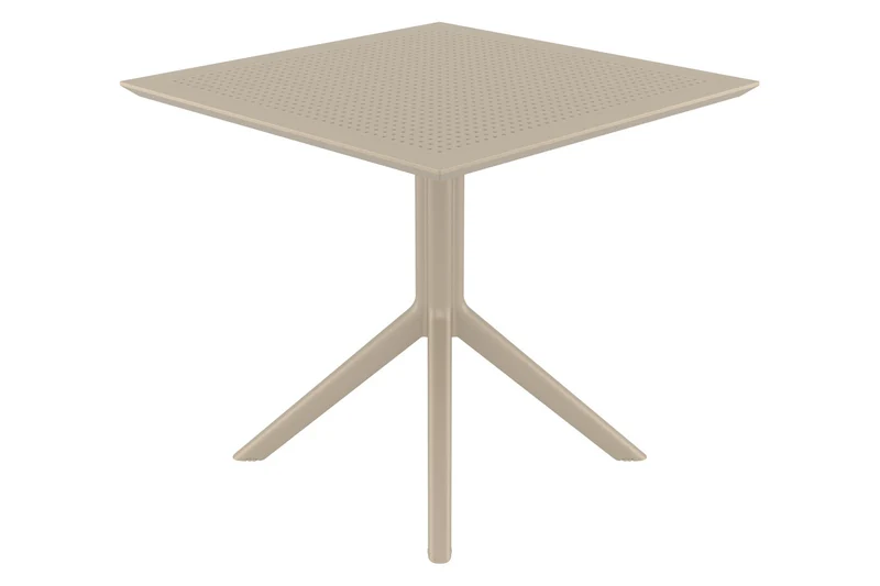 Table de jardin lounge pour intérieur ou extérieur hauteur fixe 74 cm en plastique taupe 10_0003055