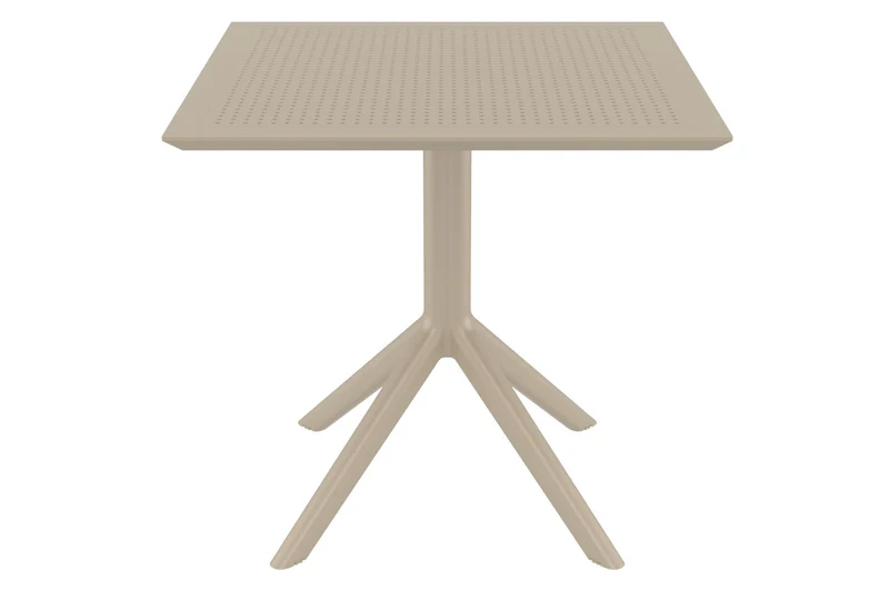 Table de jardin lounge pour intérieur ou extérieur hauteur fixe 74 cm en plastique taupe 10_0003055