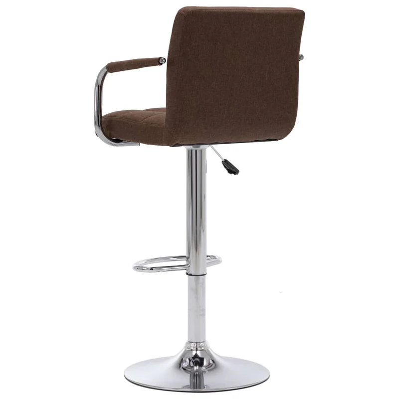 Tabourets de bar x2 chaises haute avec dossier et accoudoirs en tissu marron cadre en acier DEC029398