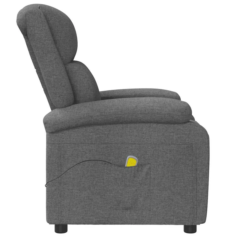 Fauteuil de relaxation avec fonction massage fonction d'inclinaison manuelle en tissu gris foncé DEC029203