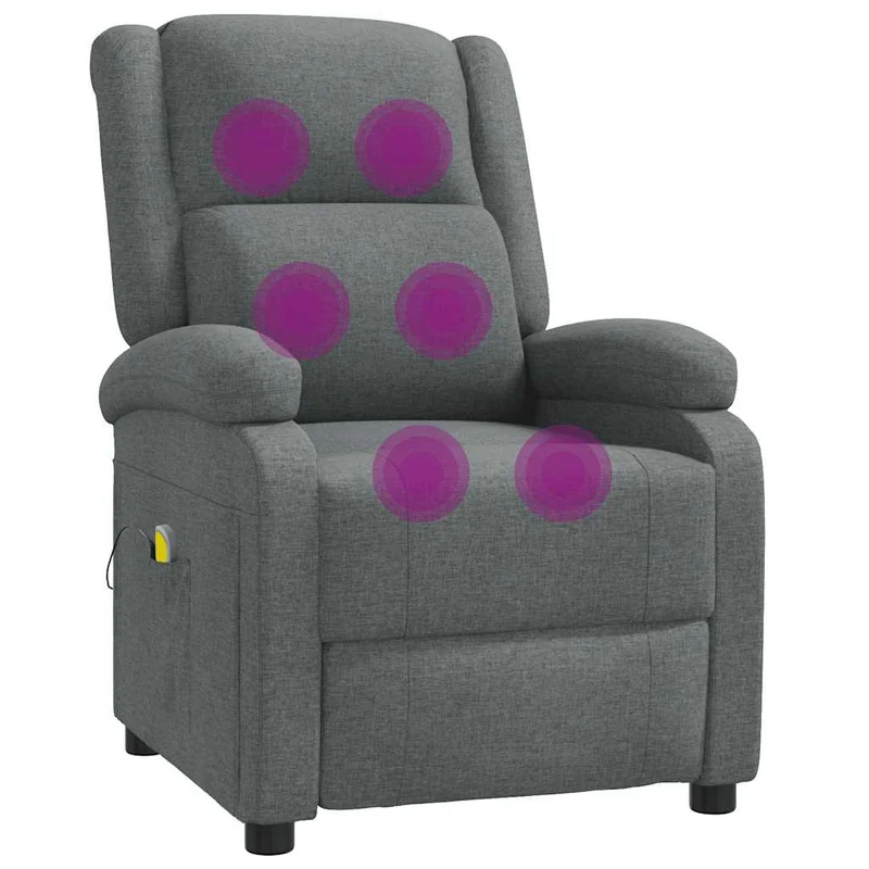 Fauteuil de relaxation avec fonction massage fonction d'inclinaison manuelle en tissu gris foncé DEC029203