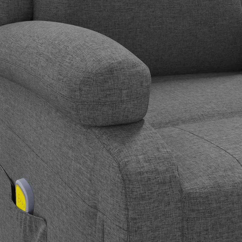 Fauteuil de relaxation avec fonction massage fonction d'inclinaison manuelle en tissu gris foncé DEC029203