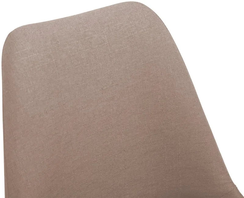 Chaise de salle à manger x1 pivotante hauteur réglable en tissu taupe et pied trompette en métal blanc 10_0008280