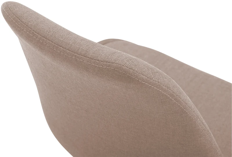 Chaise de salle à manger x1 pivotante hauteur réglable en tissu taupe et pied trompette en métal blanc 10_0008280