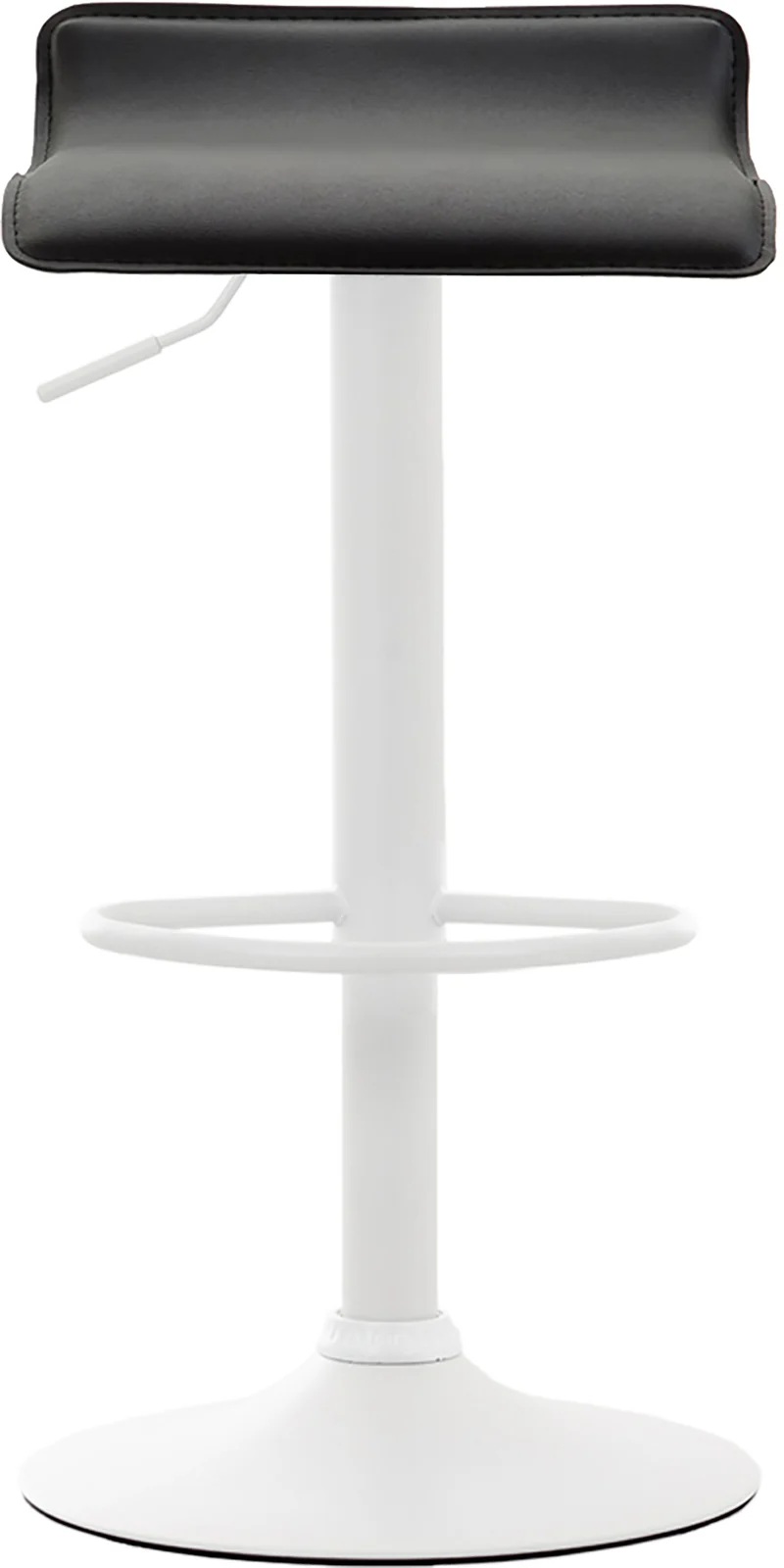 Lot de 2 tabourets de bar design minimaliste hauteur réglable repose-pieds en similicuir noir et métal blanc 10_0006403