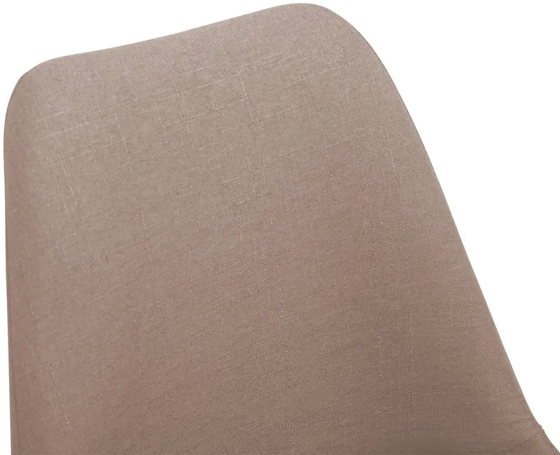 Chaise de salle à manger x1 pivotante hauteur réglable en tissu taupe et pied trompette en métal noir 10_0003773