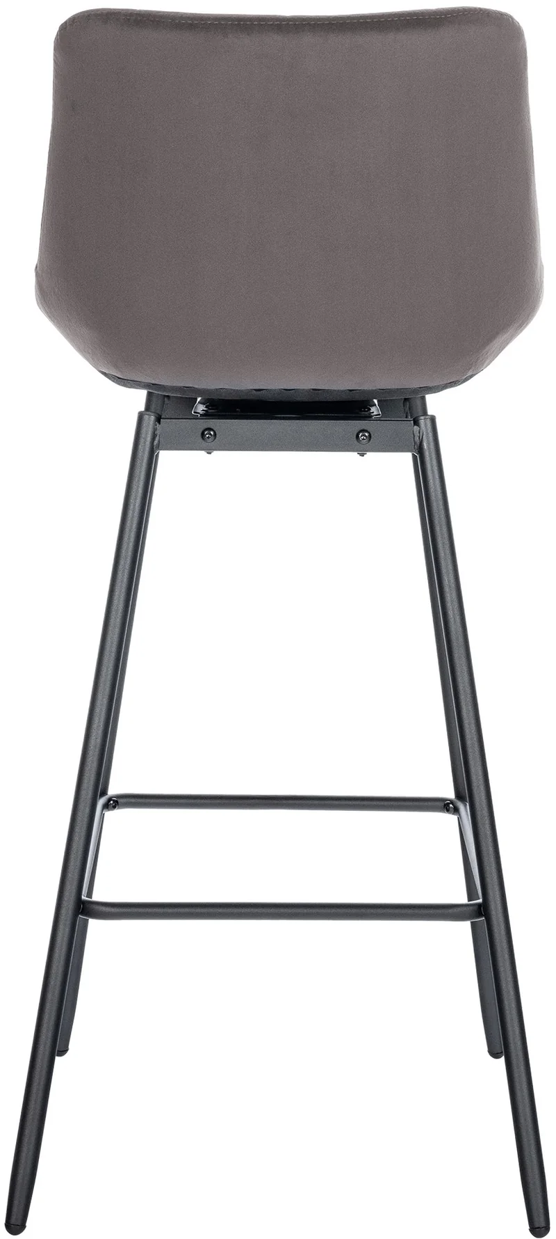 Tabouret de bar pivotant x1 avec repose-pieds revêtement en velours gris piètement à quatre pieds en métal noir 10_0005474