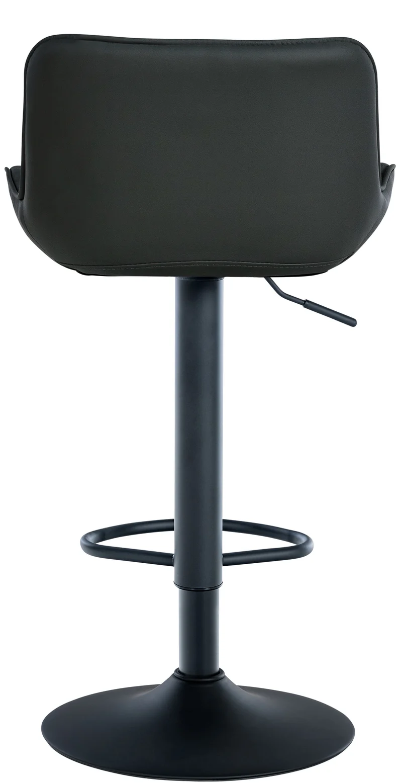 Lot de 2 tabourets de bar réglable et pivotant assise en synthétique noir pieds métal noir TDB10602