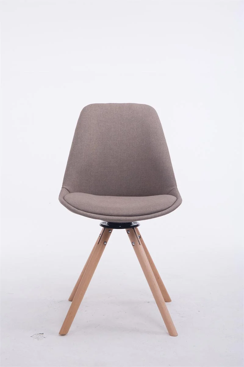 Chaise de salle à manger x1 chaise assise pivotant à 360° en tissu taupe piètement en bois rond clair 10_0008318