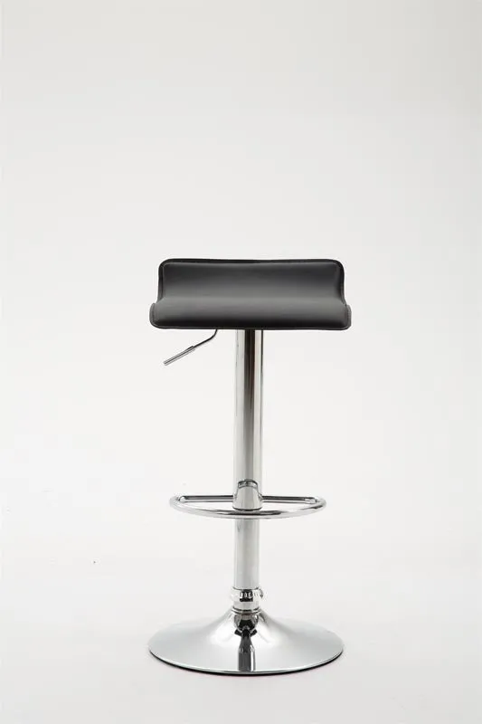Tabouret de bar x1 design minimaliste hauteur réglable repose-pieds en PVC noir et métal chromé 10_0006038