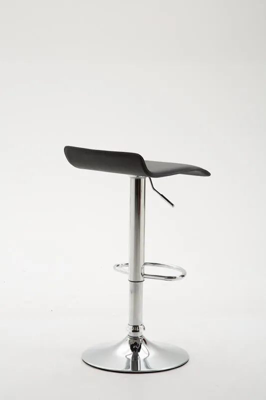 Tabouret de bar x1 design minimaliste hauteur réglable repose-pieds en PVC noir et métal chromé 10_0006038