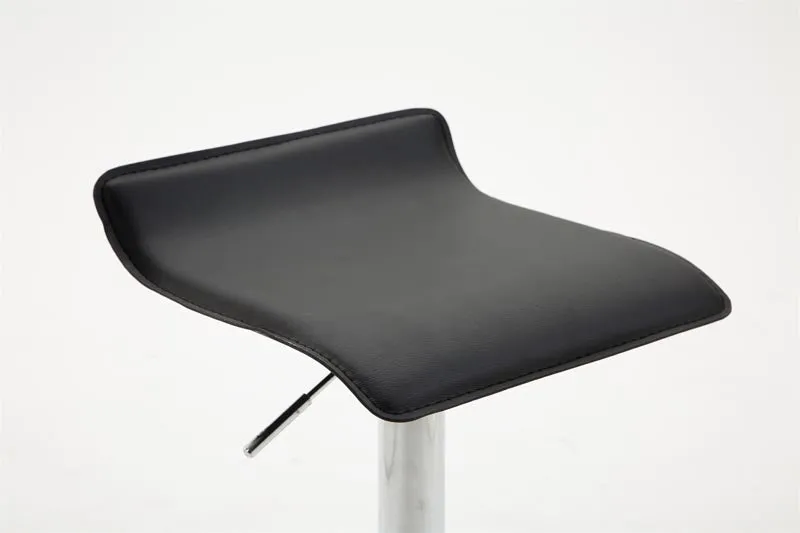 Tabouret de bar x1 design minimaliste hauteur réglable repose-pieds en PVC noir et métal chromé 10_0006038