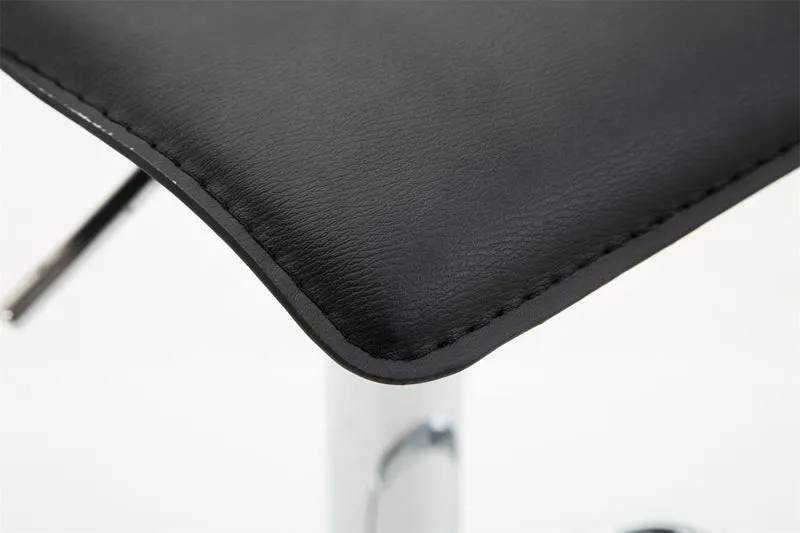 Tabouret de bar x1 design minimaliste hauteur réglable repose-pieds en PVC noir et métal chromé 10_0006038