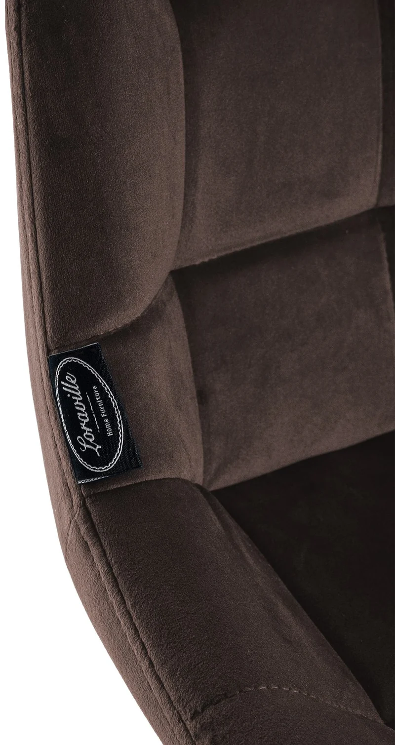 Tabouret de bar pivotant x1 avec repose-pieds revêtement en velours marron piètement à quatre pieds en métal noir 10_0005475