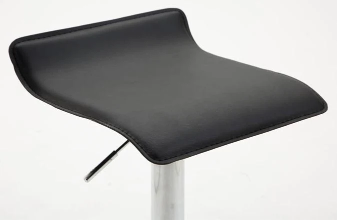 Lot de 2 tabourets de bar design minimaliste hauteur réglable repose-pieds en similicuir noir et métal chromé 10_0006404