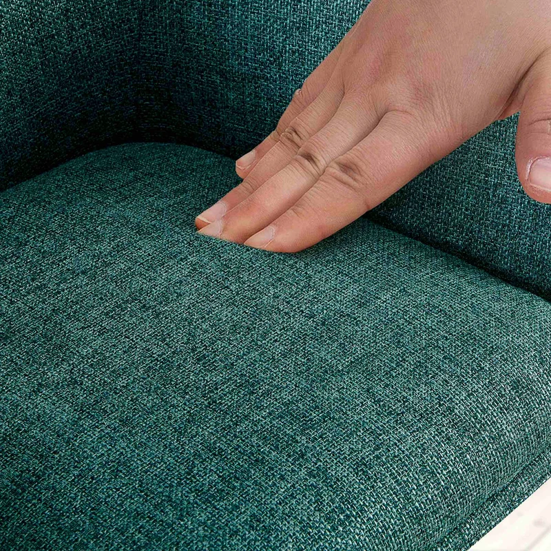 Lot de 2 chaises pivotantes 180° revêtement tissu vert avec accoudoirs piètement métal noir 10_0007700