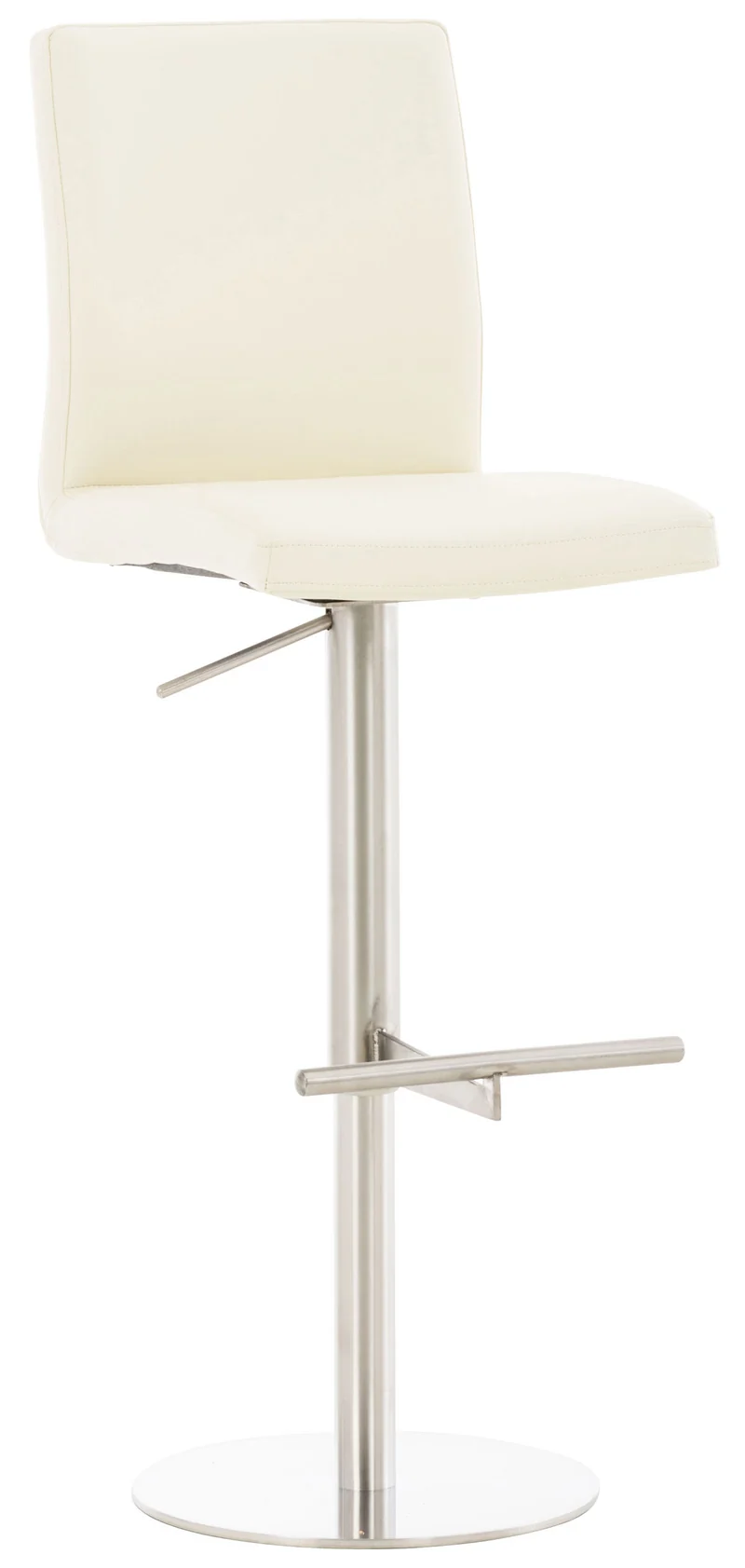 Lot de 2 tabourets de bar en similicuir blanc hauteur réglable pivotants 360° piètement métal avec repose-pieds 10_0006767