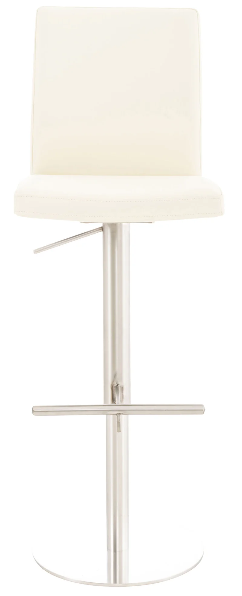 Lot de 2 tabourets de bar en similicuir blanc hauteur réglable pivotants 360° piètement métal avec repose-pieds 10_0006767