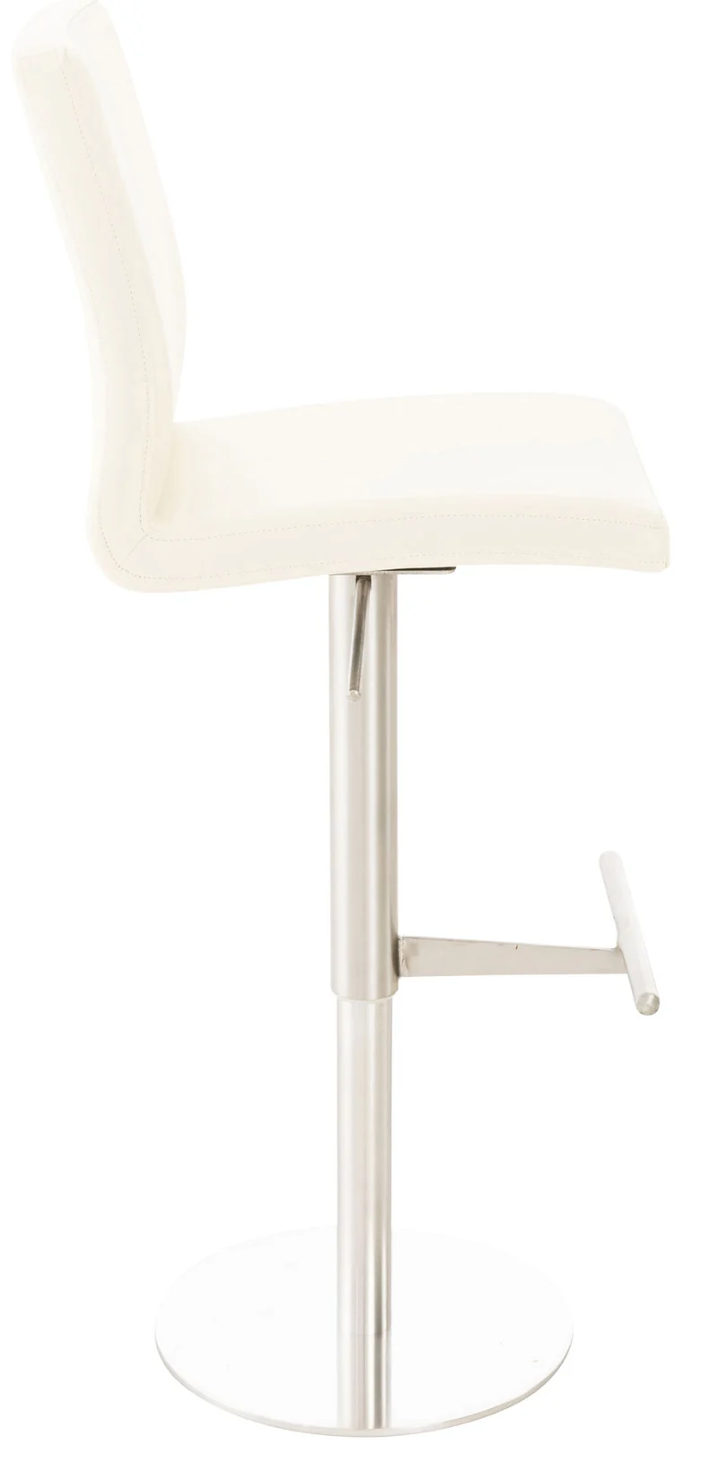 Lot de 2 tabourets de bar en similicuir blanc hauteur réglable pivotants 360° piètement métal avec repose-pieds 10_0006767