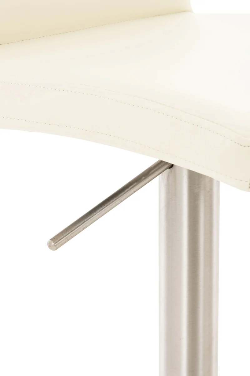 Lot de 2 tabourets de bar en similicuir blanc hauteur réglable pivotants 360° piètement métal avec repose-pieds 10_0006767